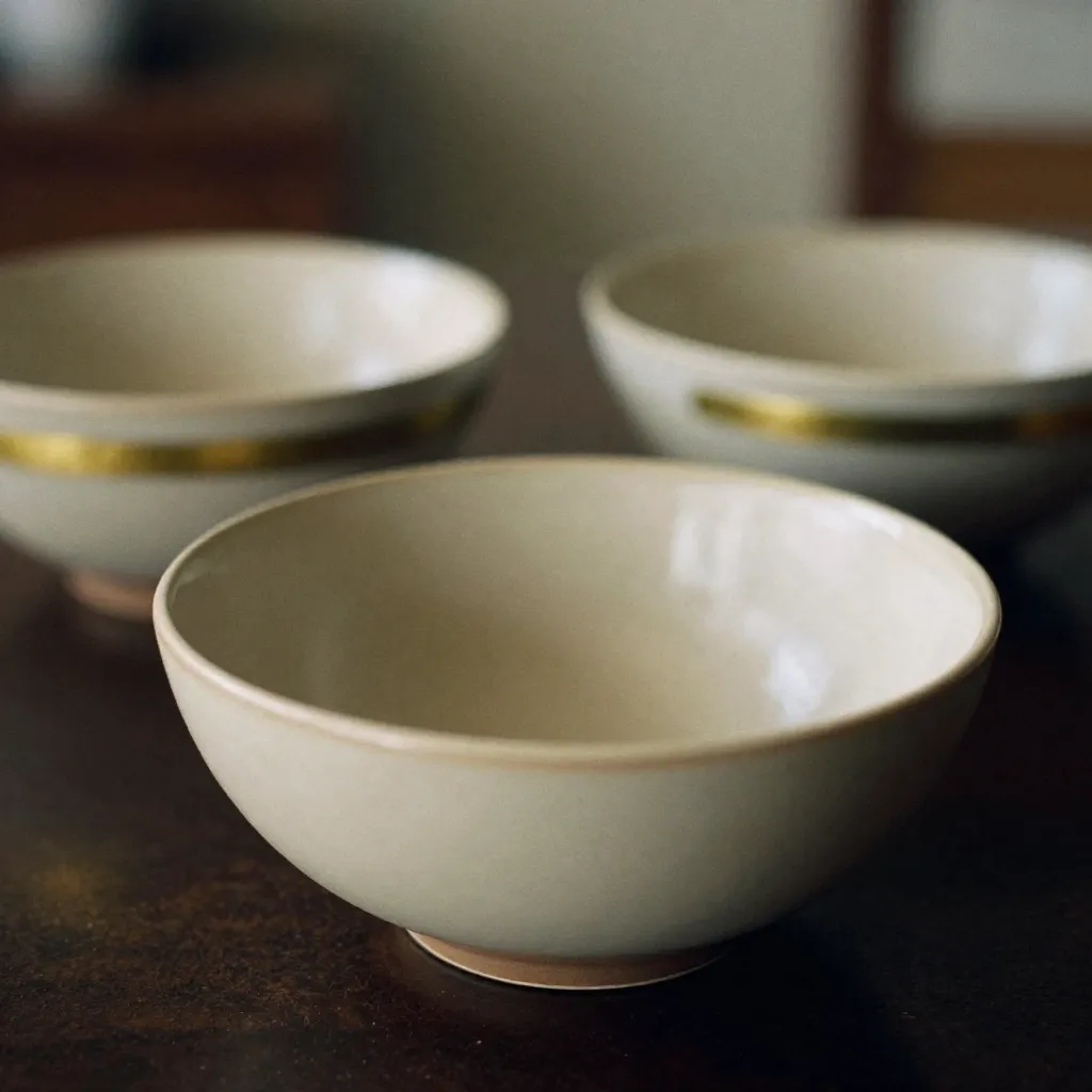 Decorative ceramic bowls arranged elegantly