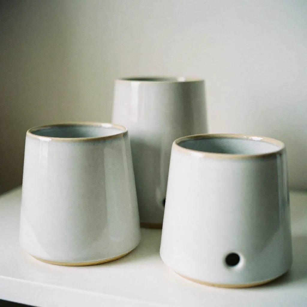 Modern ceramic planters for indoor plants