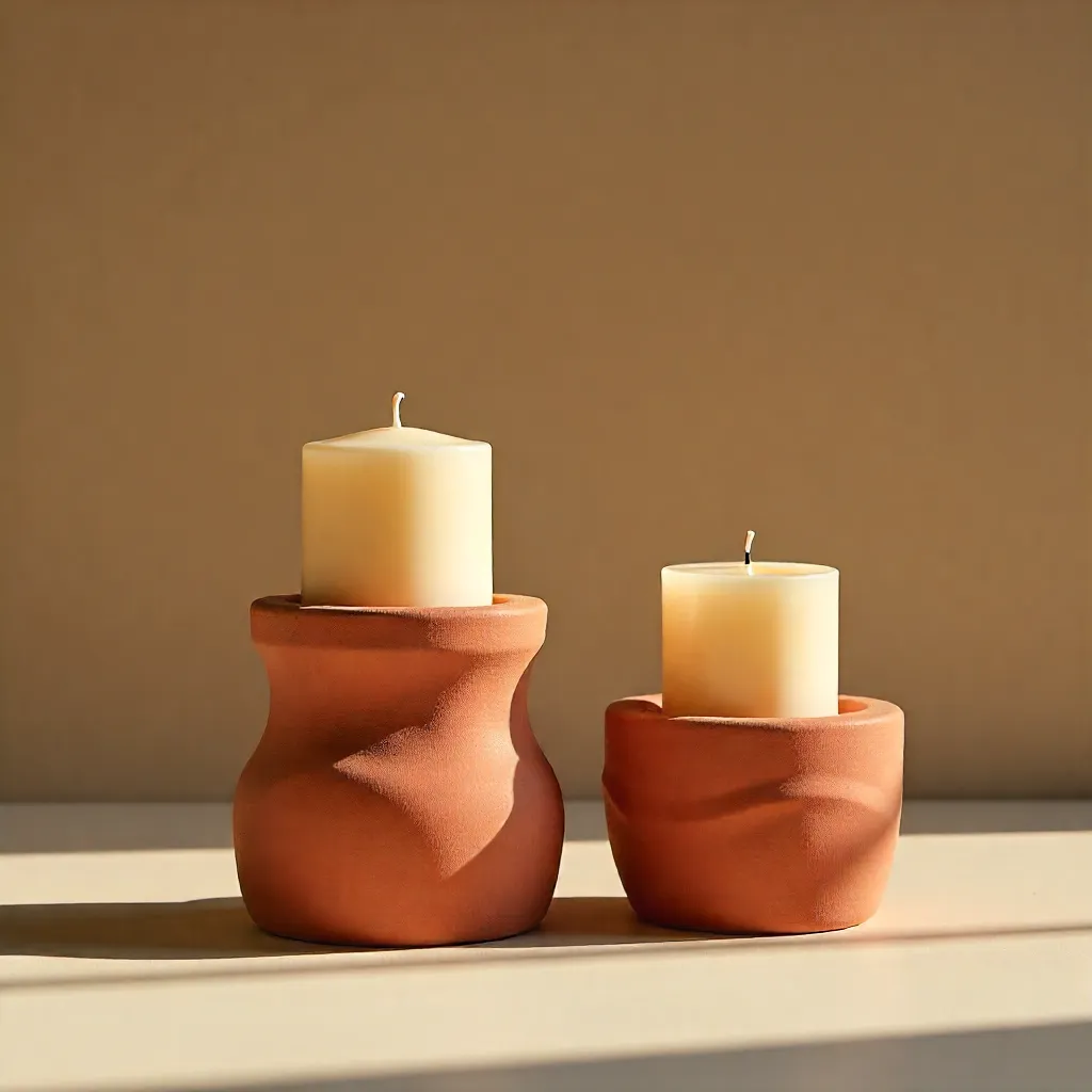 Natural textures and forms of handcrafted ceramics